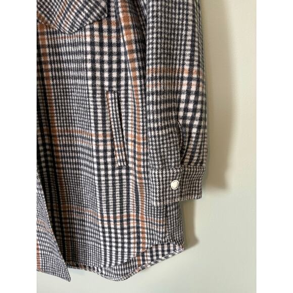Hollister Shacket Size Small, Oversized Long Plaid Jacket - Picture 4 of 8